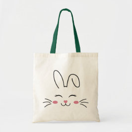 Bunny face tote bag