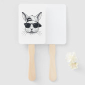 Bunny Face with Sunglasses Cap Easter Day for Boys Handwaaier (Voorkant en achterkant)