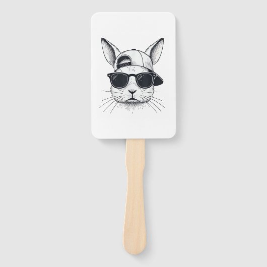 Bunny Face with Sunglasses Cap Easter Day for Boys Handwaaier (Voorkant)