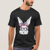 Bunny Face With Sunglasses Easter Day For Boys Men T-shirt (Voorkant)