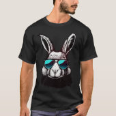 Bunny Face With Sunglasses Easter Day For Boys Men T-shirt (Voorkant)