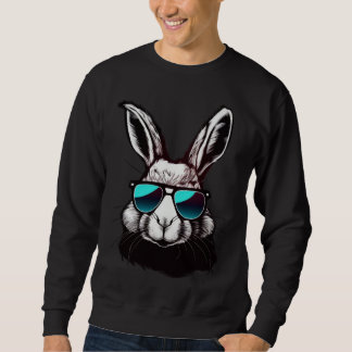 Bunny Face With Sunglasses Easter Day For Boys Men Trui