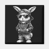 Bunny Face With Sungles Funny Easter Day For Boys  Magneet (Voorkant)