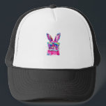 Bunny Face with Tie Dye Glasses Happy Easter Day M Trucker Pet<br><div class="desc">Bunny Face with Tie Dye Glasses Happy Easter Day Men Boy Kid T-Shirt</div>