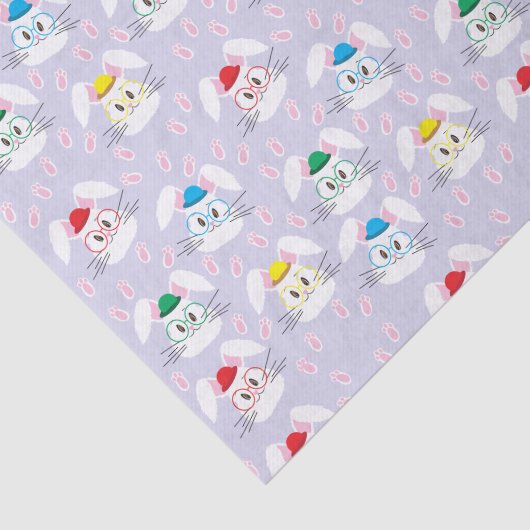 Bunny Facts en Paw-afdrukken Paaspapier Tissuepapier (Detail)