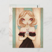 Bunny - fairy albino bunny briefkaart (Voorkant / Achterkant)