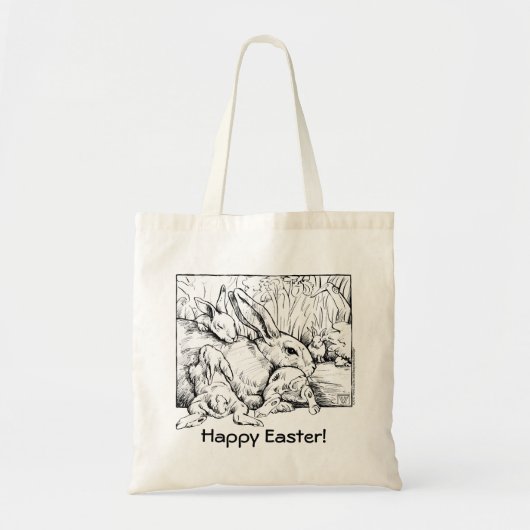 Bunny familie Easter Egg Bag Tote Bag (Voorkant)