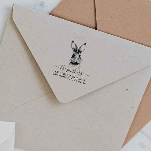 Bunny | Familienaam Handtekening Terugkeeradres Rubberstempel