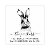 Bunny | Familienaam Handtekening Terugkeeradres Rubberstempel (Afrduk)