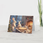 Bunny Family Christmas Baking Kaart (Voorkant)
