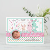 Bunny Family Fotoaankondiging Geboorte Aankondiging (Staand voorkant)