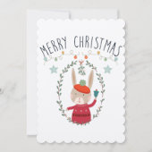 Bunny Family Kerstmis Scandinavian Card Kaart (Voorkant)