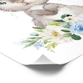 Bunny, Farm Animals, Blue Flowers, Boy Nursery Foto Afdruk (Hoek)