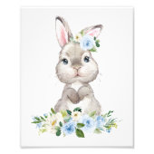 Bunny, Farm Animals, Blue Flowers, Boy Nursery Foto Afdruk (Voorkant)
