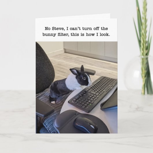 Bunny Filter Humor Birthday Kaart (Voorkant)