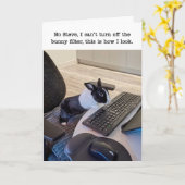 Bunny Filter Humor Birthday Kaart (Gele Bloem)