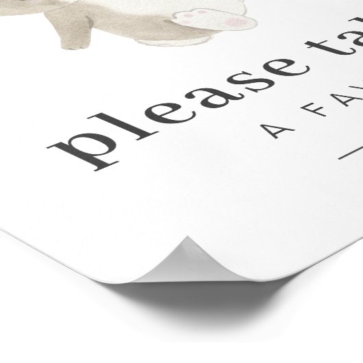 Bunny First Birthday Favor Sign Poster (Hoek)