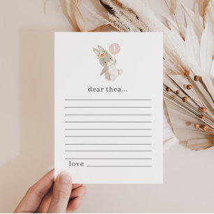 Bunny First Birthday Time Capsule Note Kaart