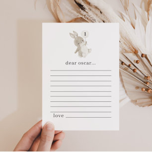 Bunny First Birthday Time Capsule Note Kaart