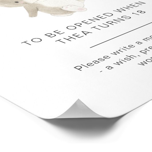 Bunny First Birthday Time Capsule Poster (Hoek)