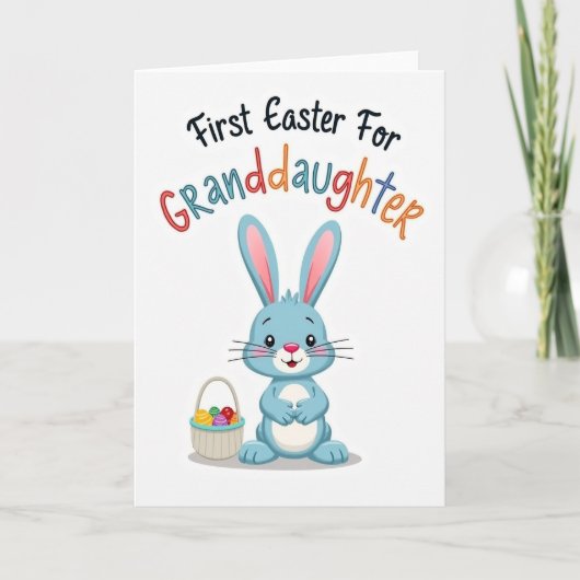 Bunny First Easter Granddaughter Card Kaart (Voorkant)
