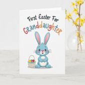 Bunny First Easter Granddaughter Card Kaart (Gele Bloem)