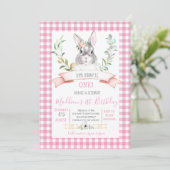 bunny first verjaardagsuitnodiging kaart (Staand voorkant)