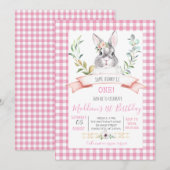 bunny first verjaardagsuitnodiging kaart (Voorkant / Achterkant)