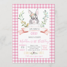 bunny first verjaardagsuitnodiging kaart