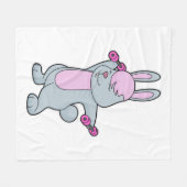 Bunny Fitness Dumbbell Fleece Deken (Voorkant (Horizontaal))