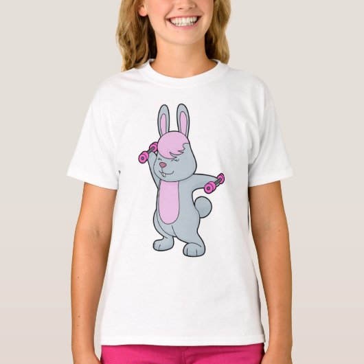 Bunny Fitness Dumbbell T-shirt (Voorkant)