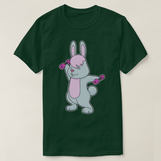 Bunny Fitness Dumbbell T-shirt (Design voorkant)