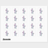 Bunny Fitness Dumbbell Vierkante Sticker (Vel)