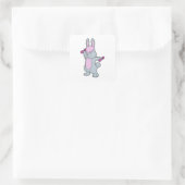 Bunny Fitness Dumbbell Vierkante Sticker (Tas)