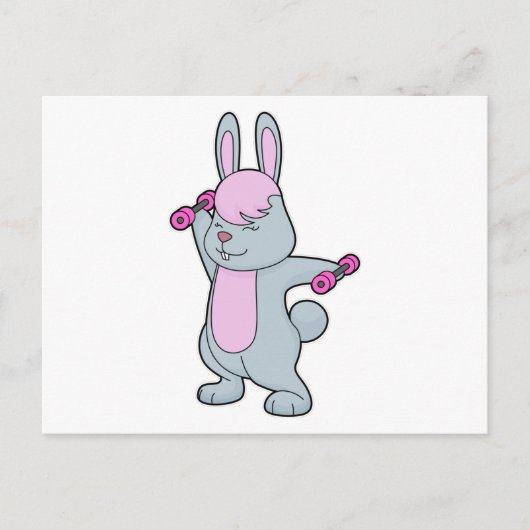 Bunny Fitness Hantele Briefkaart (Voorkant)