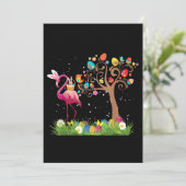 Bunny Flamingo Easter 2021 | Cute Flamingo Lovers Bedankkaart (Staand voorkant)
