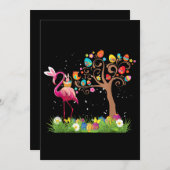 Bunny Flamingo Easter 2021 | Cute Flamingo Lovers Bedankkaart (Voorkant / Achterkant)