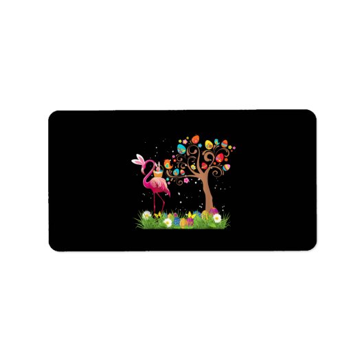 Bunny Flamingo Easter 2021 | Cute Flamingo Lovers Etiket (Voorkant)