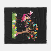 Bunny Flamingo Easter 2021 | Cute Flamingo Lovers Fleece Deken (Voorkant (Horizontaal))