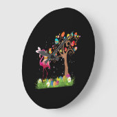 Bunny Flamingo Easter 2021 | Cute Flamingo Lovers Grote Klok (Hoek)