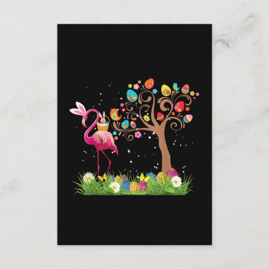Bunny Flamingo Easter 2021 | Cute Flamingo Lovers Informatiekaartje (Voorkant)
