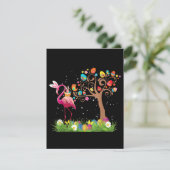 Bunny Flamingo Easter 2021 | Cute Flamingo Lovers Kaart (Staand voorkant)