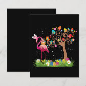 Bunny Flamingo Easter 2021 | Cute Flamingo Lovers Kaart (Voorkant / Achterkant)