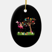 Bunny Flamingo Easter 2021 | Cute Flamingo Lovers Keramisch Ornament (Voorkant)
