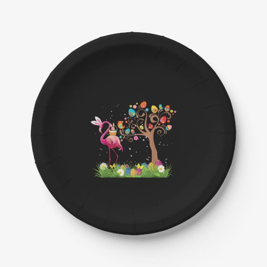 Bunny Flamingo Easter 2021 | Cute Flamingo Lovers Papieren Bordje (Voorkant)