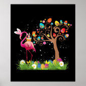 Bunny Flamingo Easter 2021 | Cute Flamingo Lovers Poster (Voorkant)