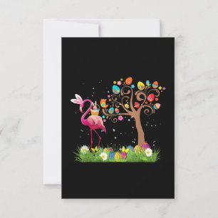 Bunny Flamingo Easter 2021   Cute Flamingo Lovers RSVP Kaartje
