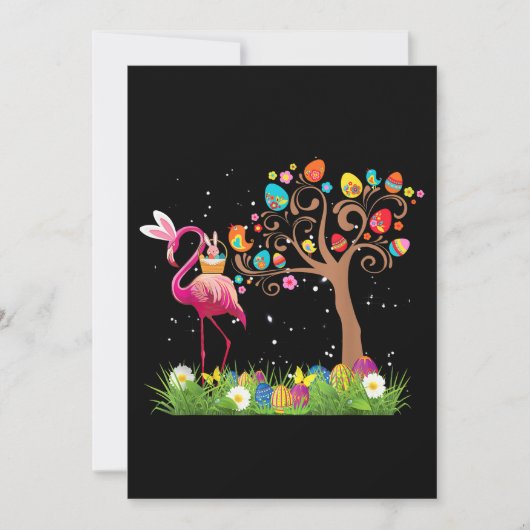 Bunny Flamingo Easter 2021 | Cute Flamingo Lovers Save The Date (Voorkant)