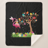 Bunny Flamingo Easter 2021 | Cute Flamingo Lovers Sherpa Deken (Voorkant)