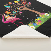 Bunny Flamingo Easter 2021 | Cute Flamingo Lovers Sherpa Deken (3/4)